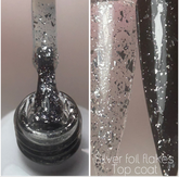 Glitter silver top coat / gel polish